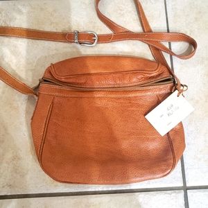 Genuine leather Boho crossbody bag. New.